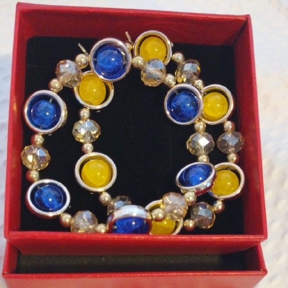 Jewelry - Vibrant Blue and Yellow Beaded Bracelet
